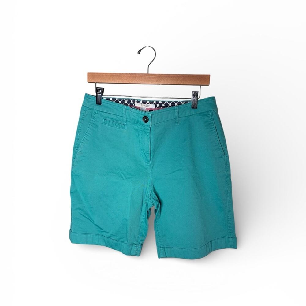 Boden Teal Bermuda Mid Rise Cuffed Shorts 10